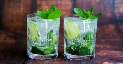 two lime cocktails 