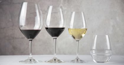 various wine glasses lined up