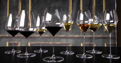 various wine glasses lined up