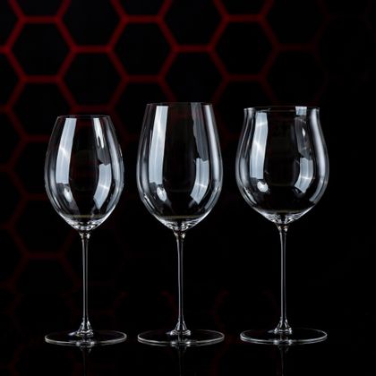 Three glasses of RIEDEL Superleggero premium machine-made wine glasses