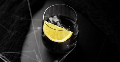 Halloween themed cocktail in RIEDEL glass