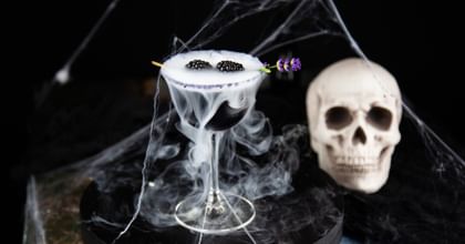 Halloween themed cocktail in RIEDEL glass
