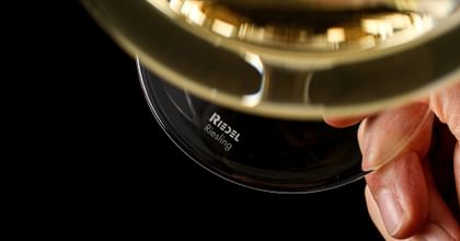 Riedel Logo on the base of the glass