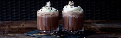 two hot chocolate drinks