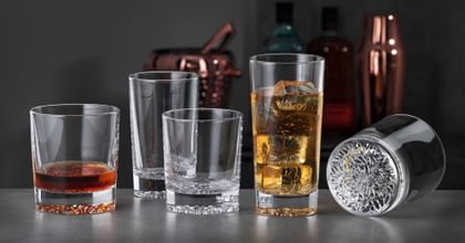 various bar glasses and barware