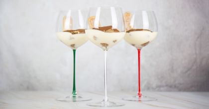 desserts in three RIEDEL Fatto a Mano glasses