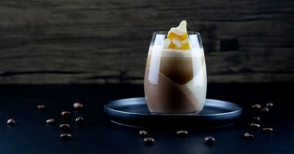 Affogato on black plate