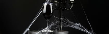 Halloween image, wine glass and candelabra