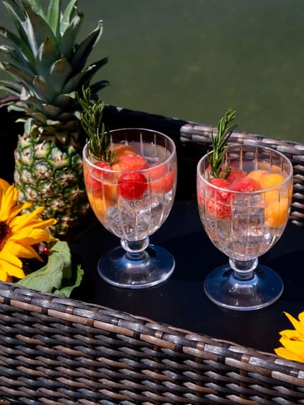 two cocktails outdoors