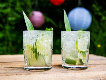 two mojitos outside