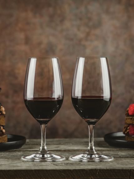two red wine glasses