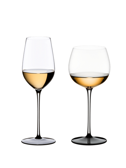 RIEDEL Fatto a Mano Black Tie white wine glasses