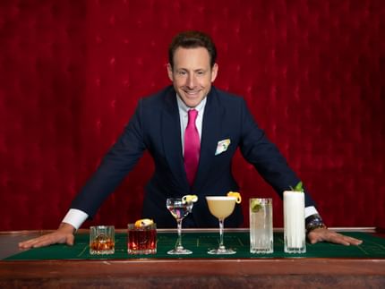 Maximilian J. Riedel with RIEDEL Drink Specific Glassware lined up