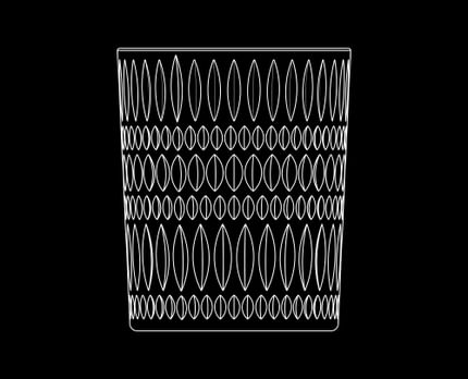 Illustration of the NACHTMANN Ethno cut design on a black background