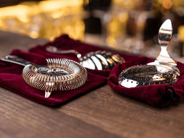 bar utensils on table