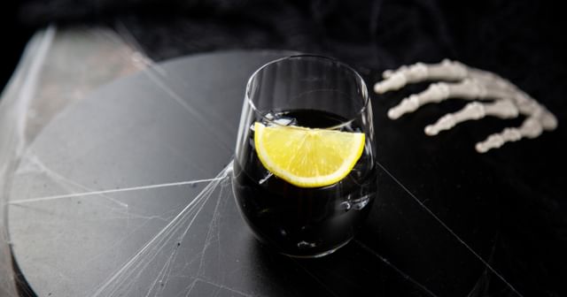Halloween themed cocktail in RIEDEL glass